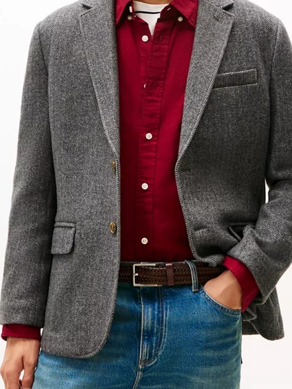 Tweed Wool Blazer Gray Y2K Fushia Lined Rare Find Soft Business Casual 38